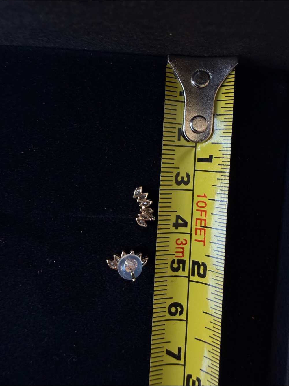 Solid 14kt Yellow Gold Marquise Cluster Ear Climber Earrings - Pristine - Picture 7 of 7